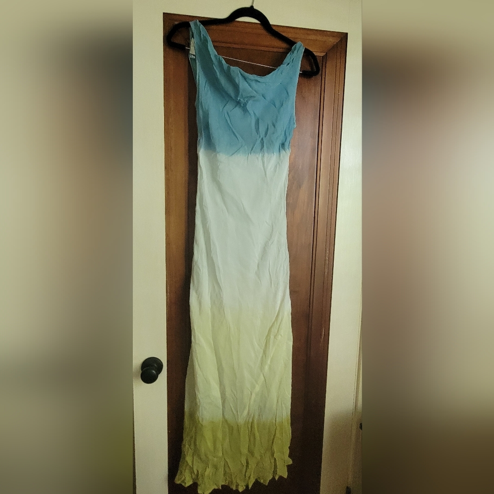 #19 Newport Blue and White Sleeveless Sheath Dress